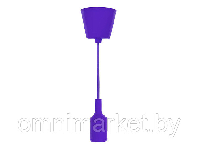 Патрон силиконовый  E27 со шнуром 1 м фиолетовый REXANT