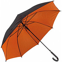Зонт-трость "Doubly", 103 см, черный, оранжевый