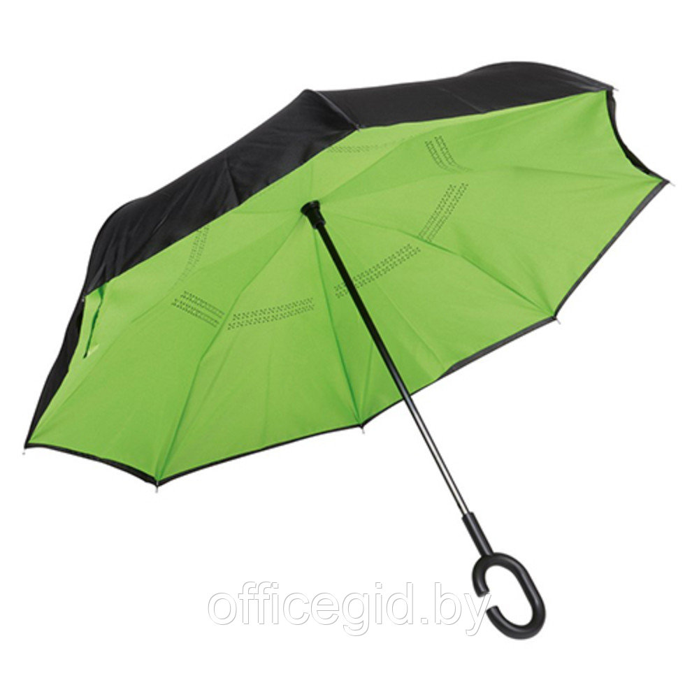 Зонт-трость "Flipped", 109 см, светло-зеленый, черный - фото 1 - id-p187027019