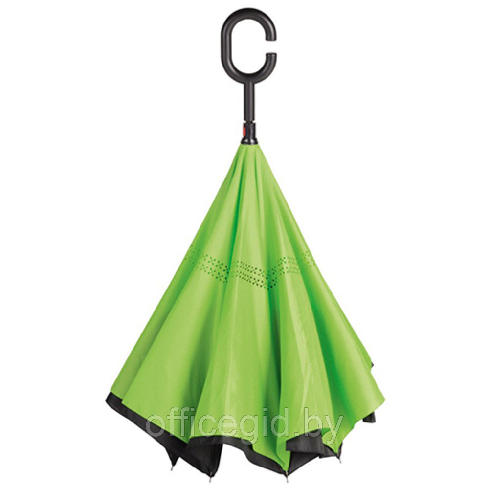Зонт-трость "Flipped", 109 см, светло-зеленый, черный - фото 3 - id-p187027019