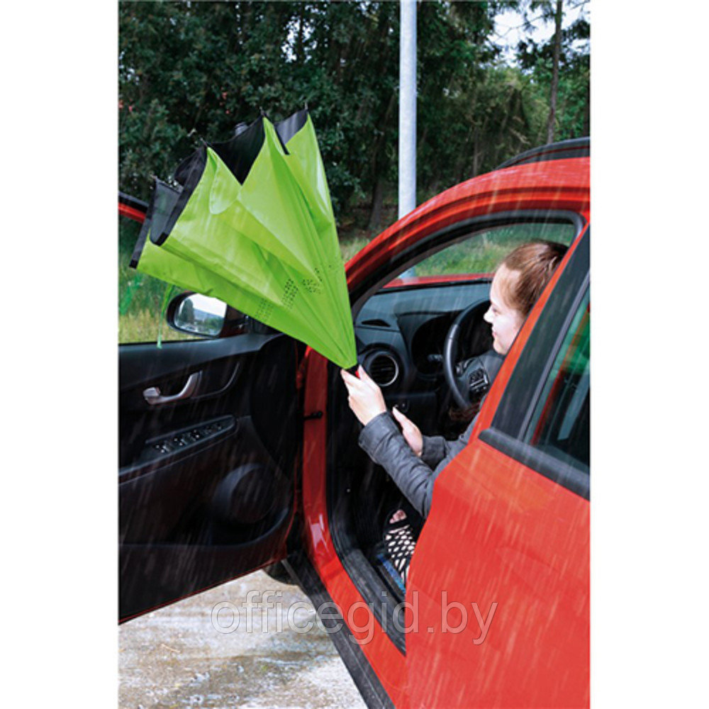 Зонт-трость "Flipped", 109 см, светло-зеленый, черный - фото 5 - id-p187027019