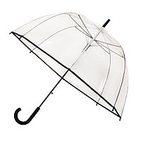 Зонт-трость "LA-26", 85 см, прозрачный, черный