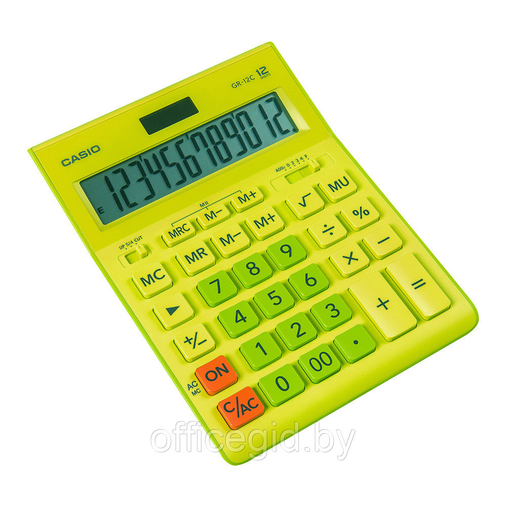 Калькулятор настольный Casio "GR-12", 12-разрядный, салатовый - фото 1 - id-p187026932