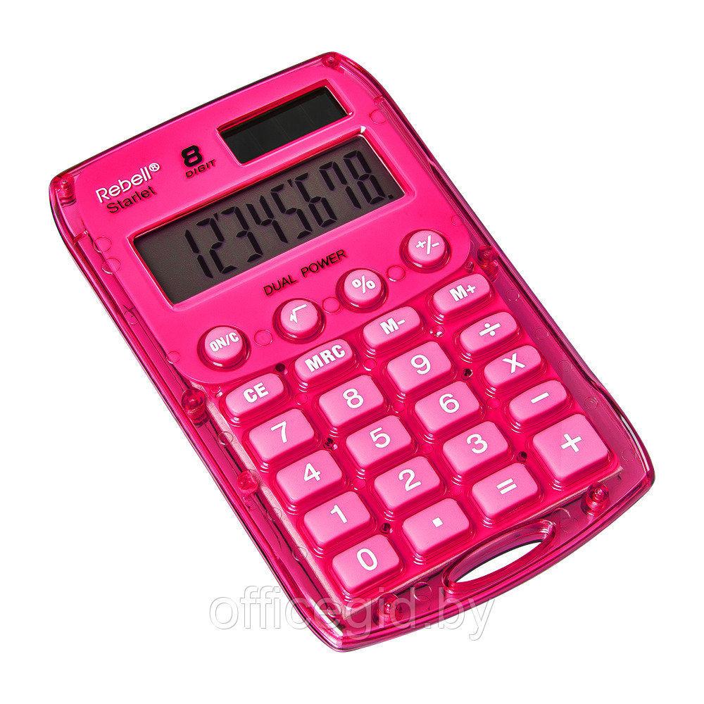 Калькулятор карманный Rebell "StarletP BX", 8-разрядный, розовый - фото 1 - id-p180587913