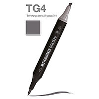 Маркер перманентный двусторонний "Sketchmarker Brush", TG4 тонированный серый 4