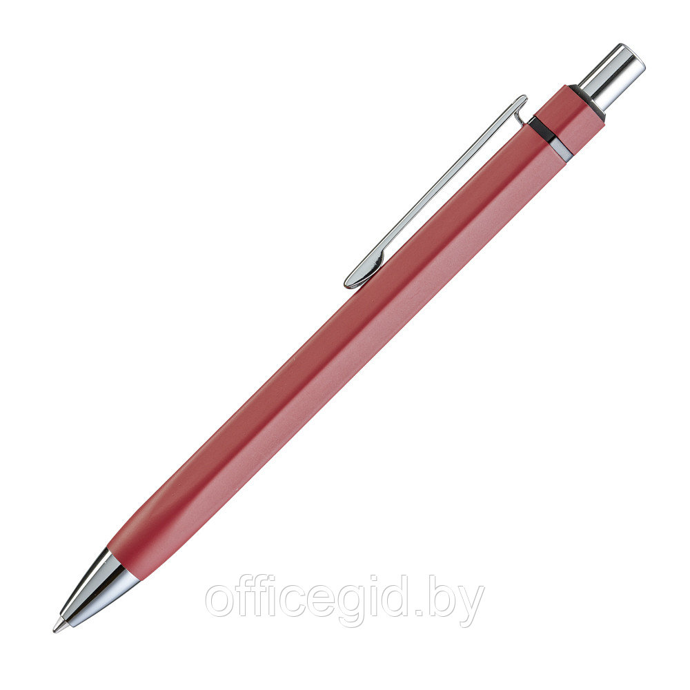 Ручка шариковая автоматическая "Six", 1.0 мм, красный, серебристый, стерж. синий - фото 1 - id-p180056603