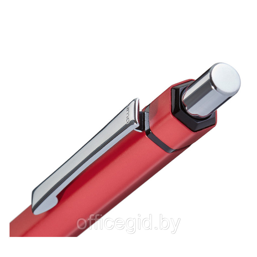 Ручка шариковая автоматическая "Six", 1.0 мм, красный, серебристый, стерж. синий - фото 3 - id-p180056603