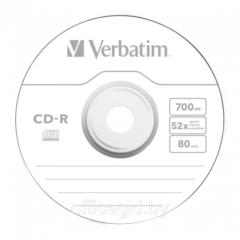 Диск Verbatim на шпинделе, CD-R, 0.7 гб, круглый бокс, 50 шт - фото 3 - id-p180057499