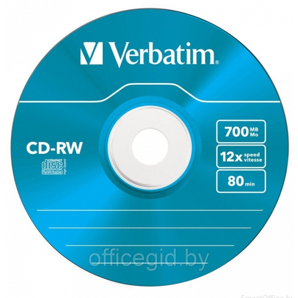 Диск перезаписываемый Verbatim "Slim", CD-RW, 700 Мб, тонкий футляр (slim case), 5 шт - фото 2 - id-p180057505