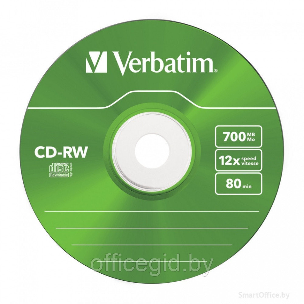 Диск перезаписываемый Verbatim "Slim", CD-RW, 700 Мб, тонкий футляр (slim case), 5 шт - фото 3 - id-p180057505