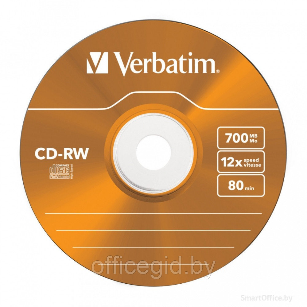 Диск перезаписываемый Verbatim "Slim", CD-RW, 700 Мб, тонкий футляр (slim case), 5 шт - фото 4 - id-p180057505