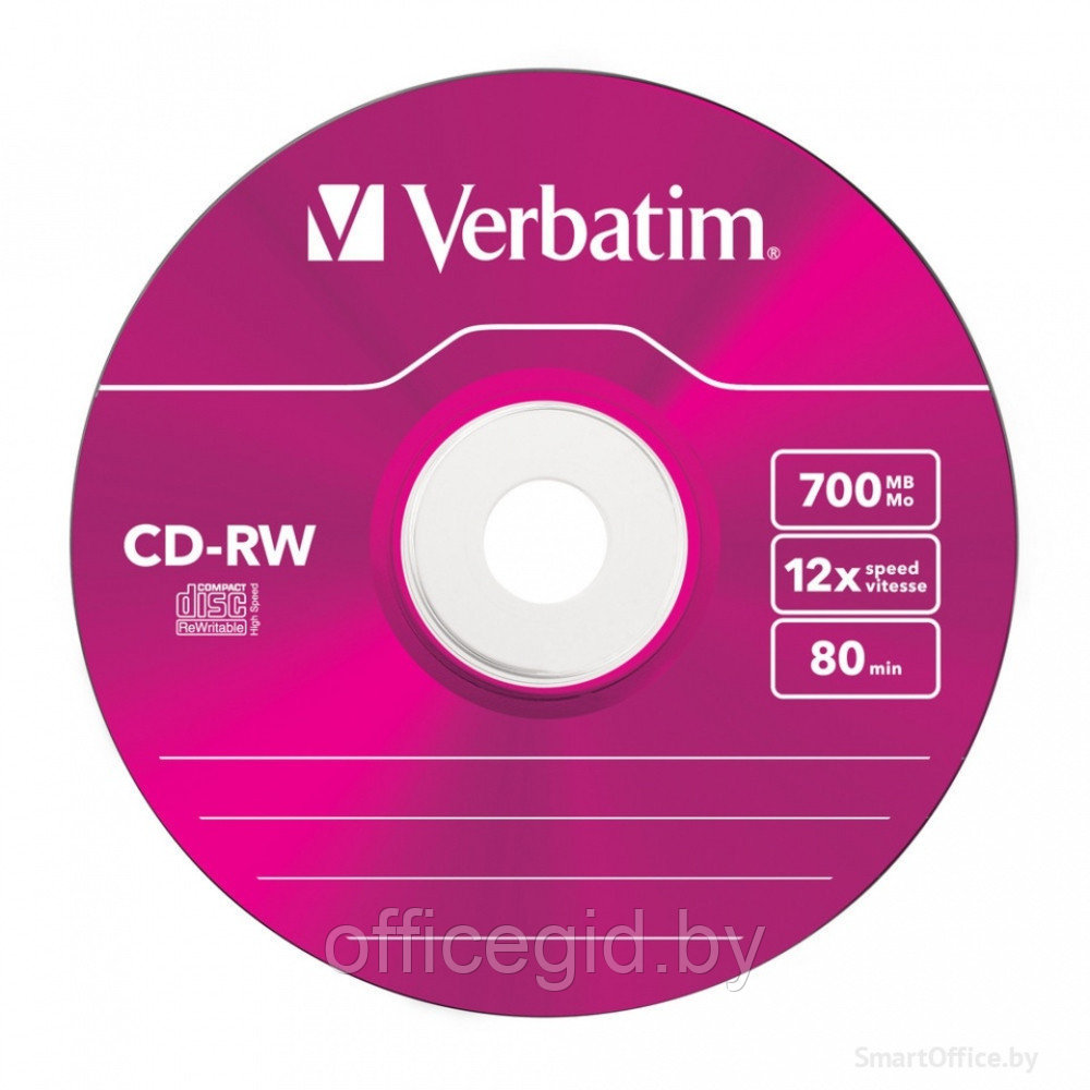 Диск перезаписываемый Verbatim "Slim", CD-RW, 700 Мб, тонкий футляр (slim case), 5 шт - фото 5 - id-p180057505