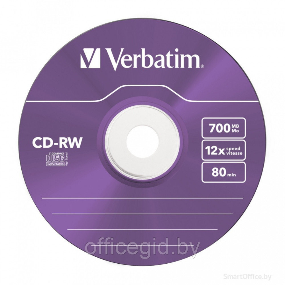 Диск перезаписываемый Verbatim "Slim", CD-RW, 700 Мб, тонкий футляр (slim case), 5 шт - фото 6 - id-p180057505