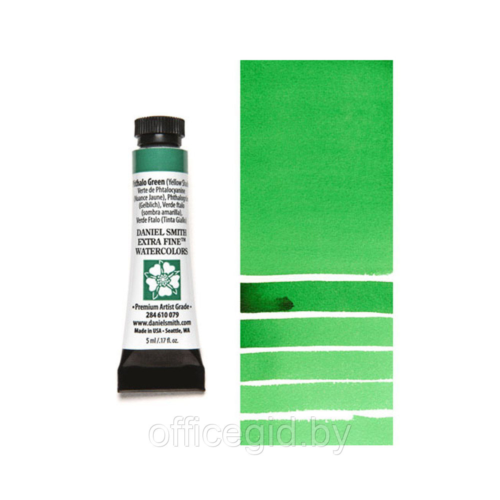 Краски акварельные "Daniel Smith", зеленый ФЦ (желтая тень), 5 мл, туба - фото 1 - id-p187159777
