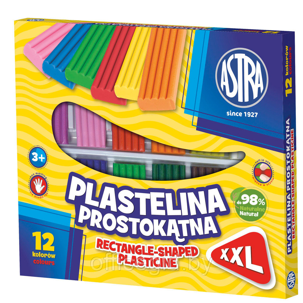 Пластилин "Astra", 12 цветов