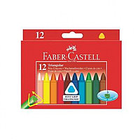 Мелки восковые "Faber-Castell" трехгранные, 12 цветов, ассорти