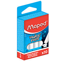 Мелки для доски круглые "White Peps", 10 шт, белый