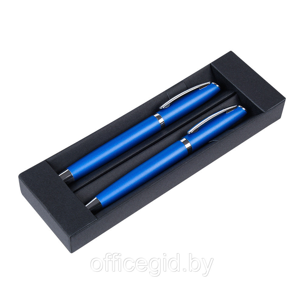 Набор ручек"Alphabet": ручка шариковая автоматическая и роллер, синий - фото 1 - id-p180056680