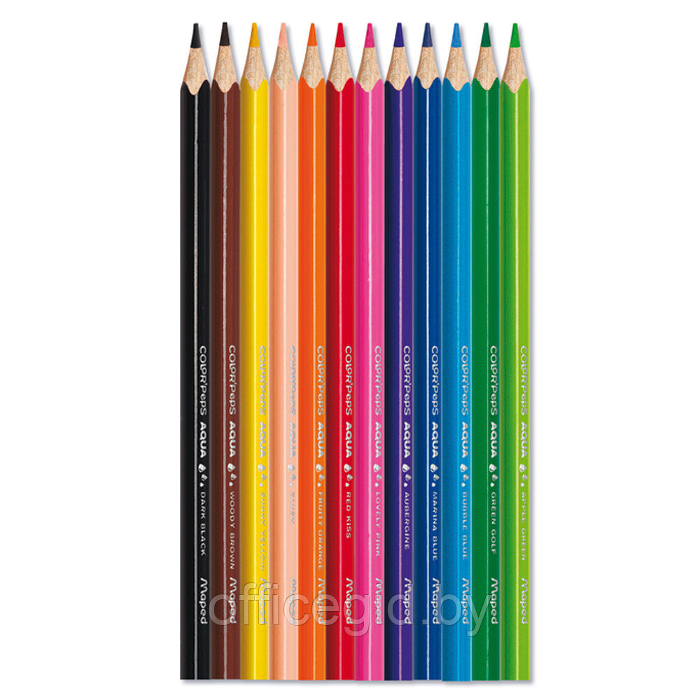 Цветные карандаши "Aqua" + кисточка, 12 цветов - фото 2 - id-p180057624