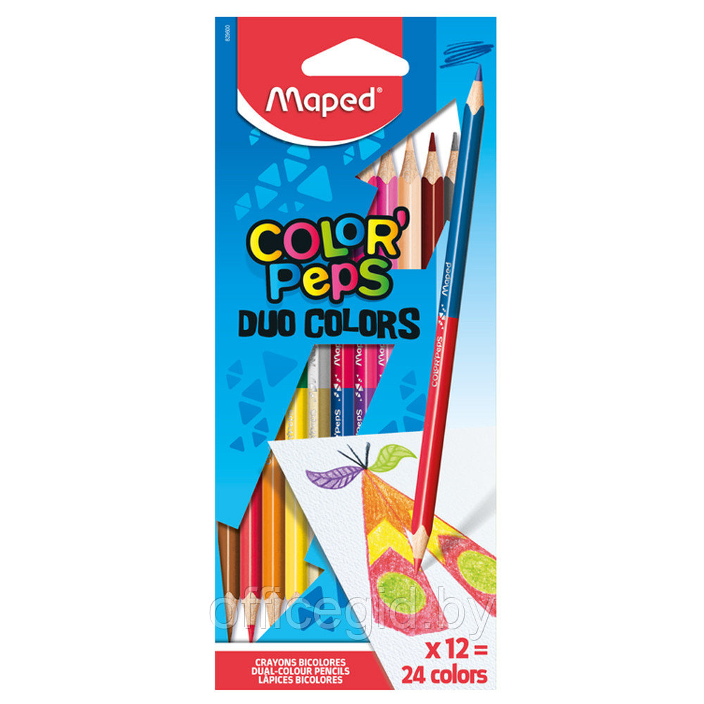 Цветные карандаши "Duo", 12 цветов - фото 1 - id-p180057614