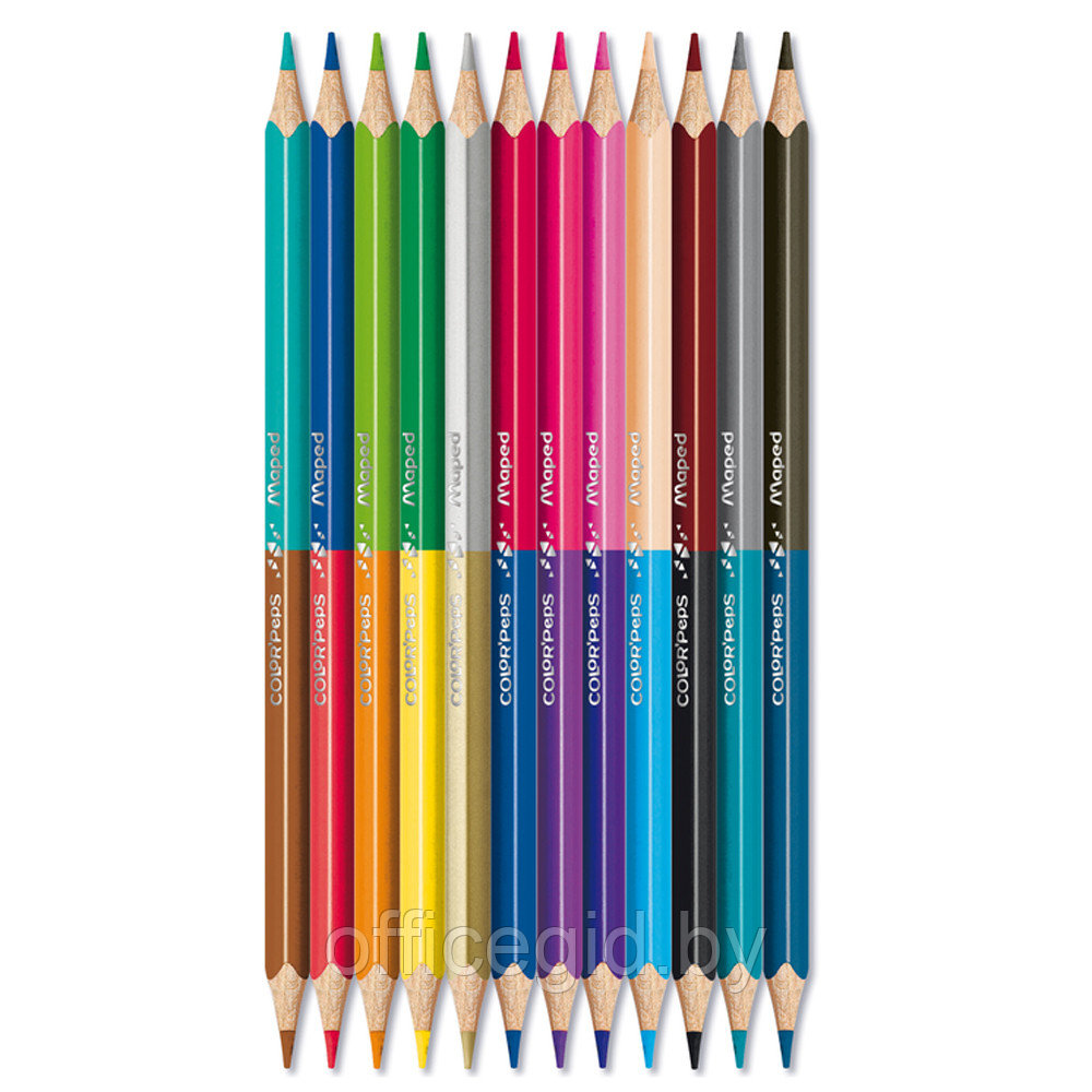 Цветные карандаши "Duo", 12 цветов - фото 2 - id-p180057614