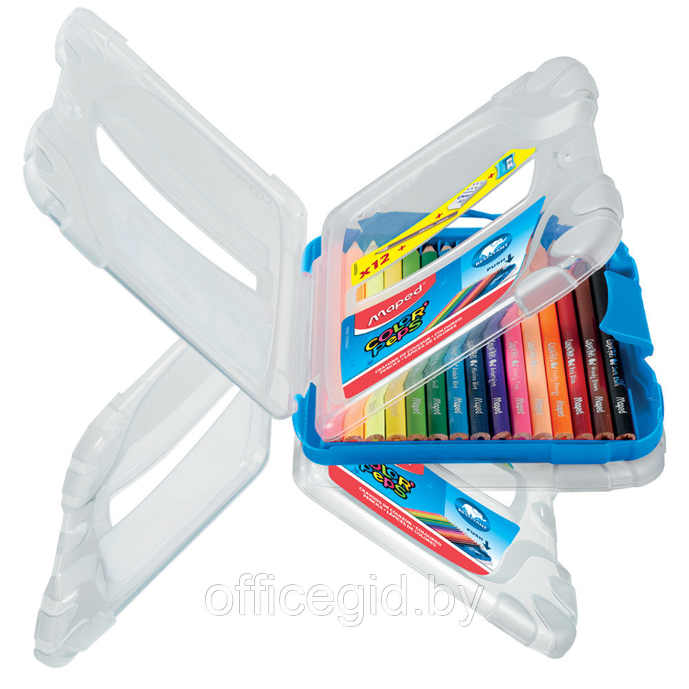 Цветные карандаши "Color Peps" + точилка + ластик + простой карандаш, 12 цветов - фото 3 - id-p180057613