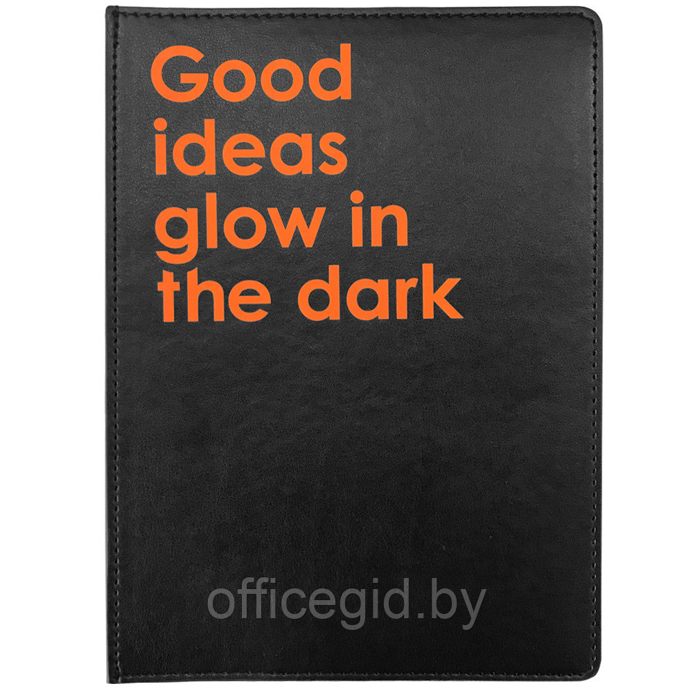 Ежедневник недатированный "Glow", А5, 320 страниц, черный, оранжевый