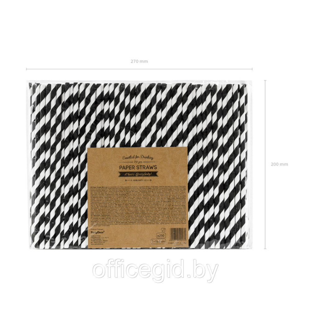 Трубочки бумажные, 19.5 см, черные - фото 5 - id-p180055846