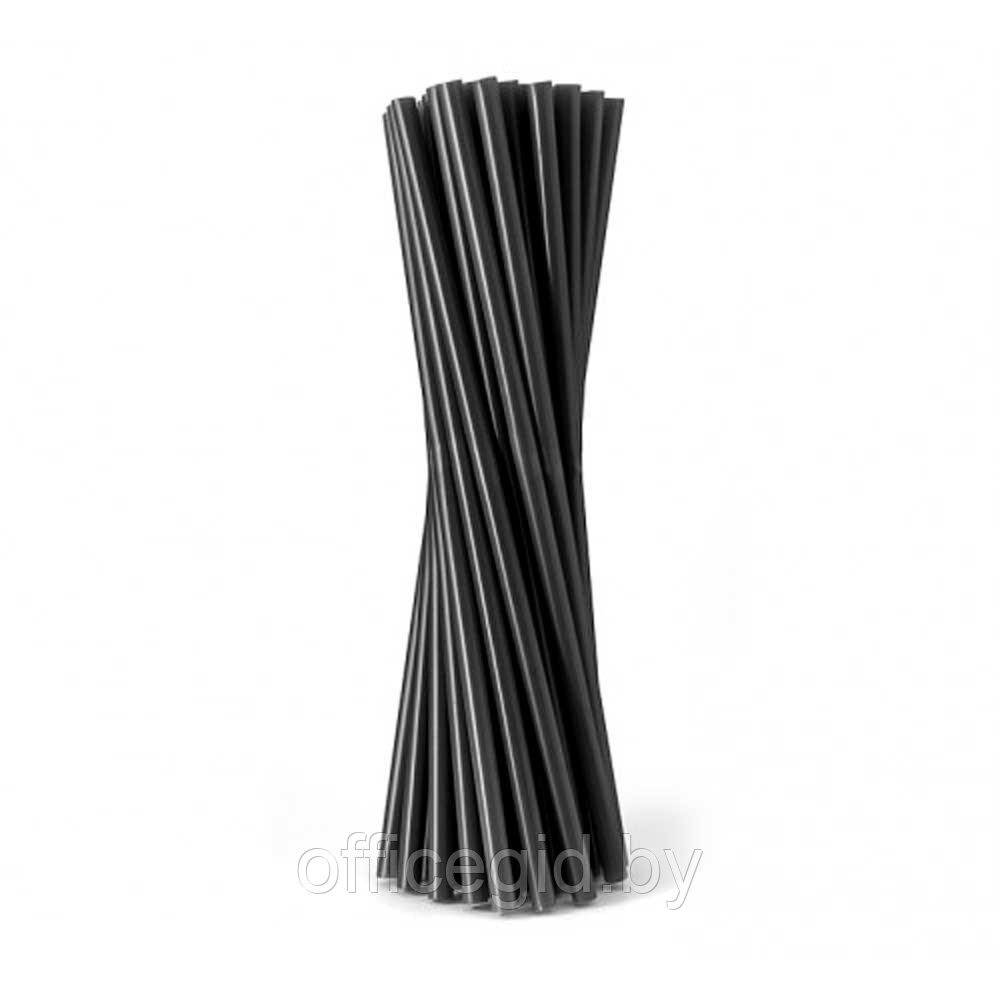 Трубочки для напитков бумажные 240x8 мм, 150 шт/упак, черный - фото 1 - id-p187027642