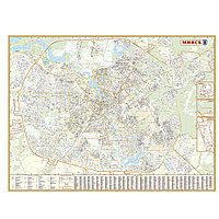 Карта настенная "План города" Минск, 160x120 см