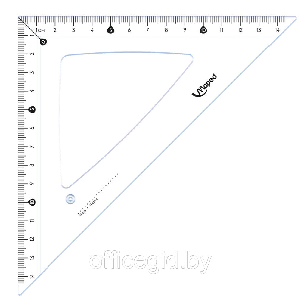 Набор чертежный "Maped": линейка 30 см, треугольник 45 и 60 гр, транспортир 180 гр, прозрачный - фото 4 - id-p180056476