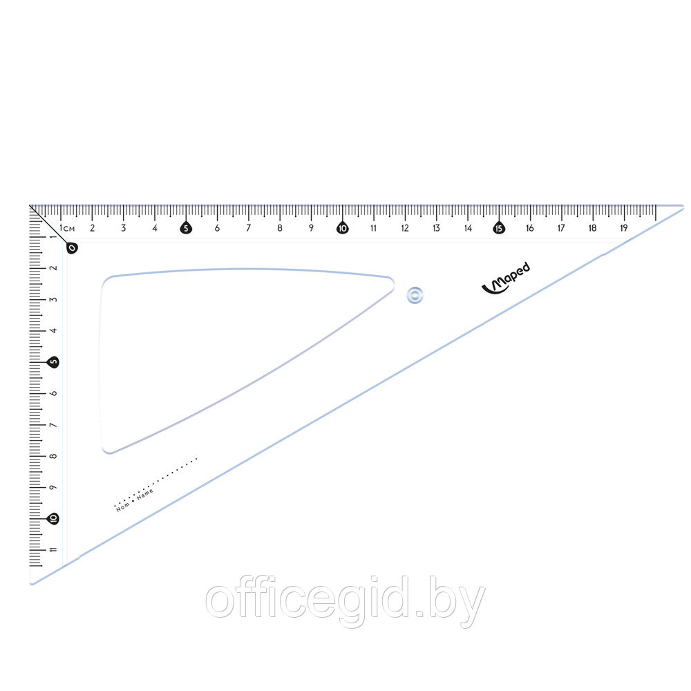 Набор чертежный "Maped": линейка 30 см, треугольник 45 и 60 гр, транспортир 180 гр, прозрачный - фото 5 - id-p180056476