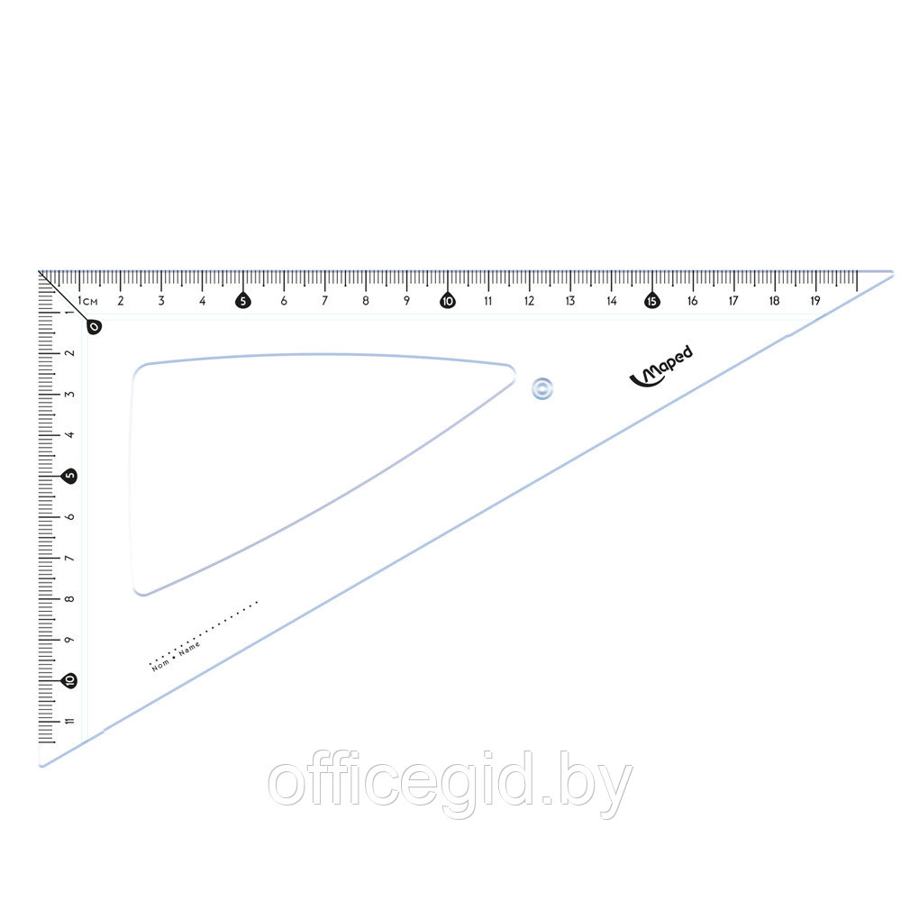 Треугольник "Maped", 20 см, прозрачный