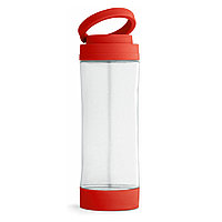 Бутылка для воды "Quintana" c подставкой для смартфона, стекло, 390 мл, прозрачный, красный
