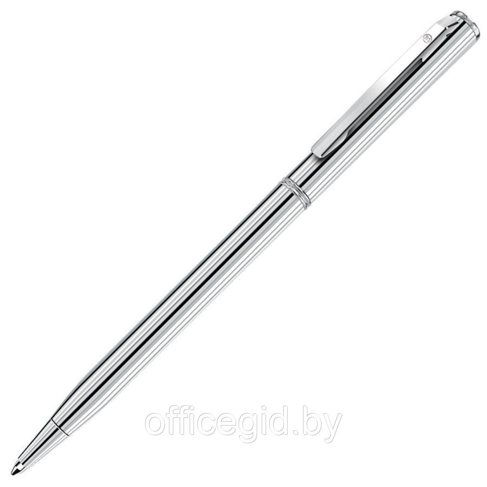 Ручка шариковая автоматическая "Slim Silver", 1.0 мм, серебристый, стерж. синий