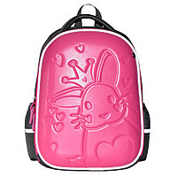 Рюкзак школьный "Заяц", черный, розовый