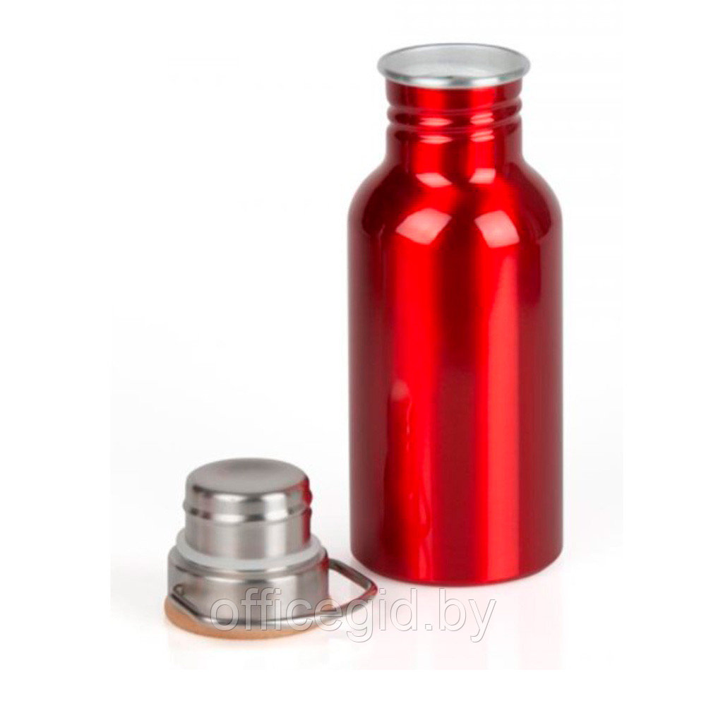 Бутылка для воды "Eco Transit", металл, бамбук, 550 мл, красный - фото 2 - id-p187028089
