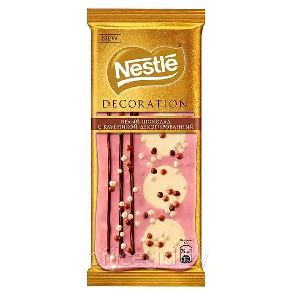 Шоколад молочный "Nestle. Decoration", 85 г, с клубникой