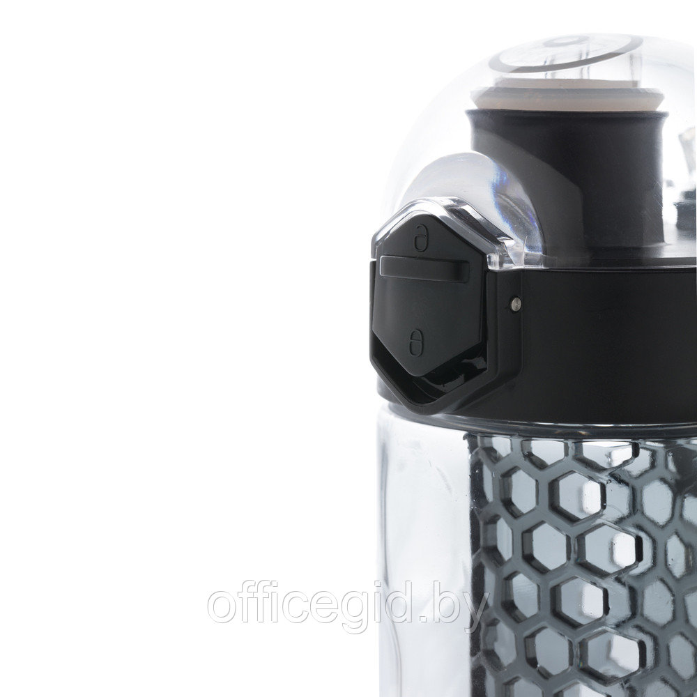 Бутылка для воды с контейнером для фруктов "Honeycomb", пластик, силикон, 700 мл, прозрачный, черный - фото 3 - id-p180058767