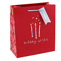 Пакет бумажный подарочный "BDAY WISHES CANDLE", 21.5x10.2x25.3 см, разноцветный
