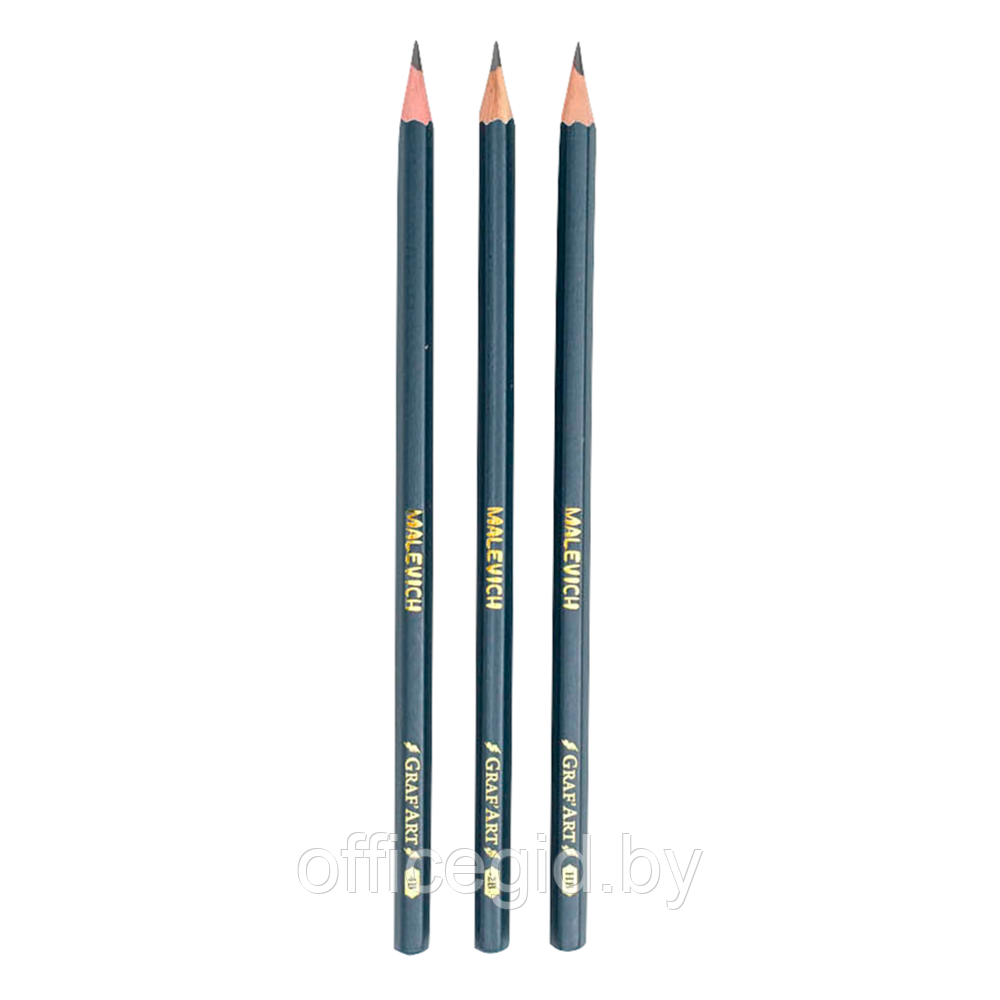 Набор чернографитных карандашей Малевичъ "Graf'Art", 3 шт. - фото 2 - id-p187161009