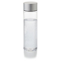 Бутылка для воды "Fox", пластик, металл, 900 мл, прозрачный, серебристый