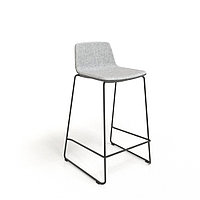 Высокий стул "Narbutas TANGO", гобелен, металл, темно-салатовый меланж