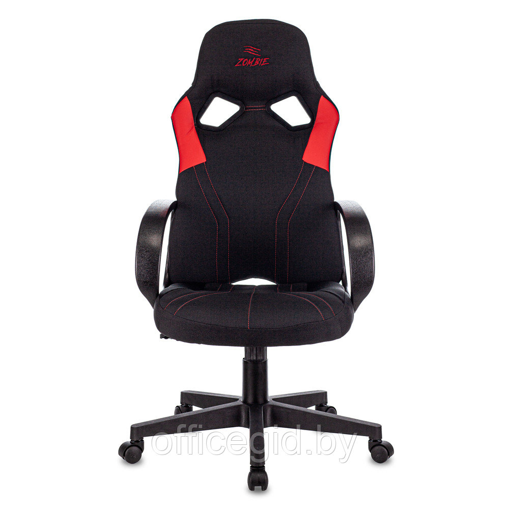 Кресло игровое "Zombie Runner", текстиль, эко.кожа, пластик, черный, красный - фото 2 - id-p180055343