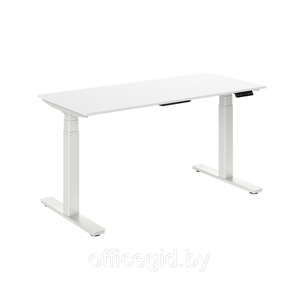 Комплект мебели "Welldesk": cтол двухмоторный, белый, столешница пепел + кресло "Nature ll" - фото 3 - id-p180586155