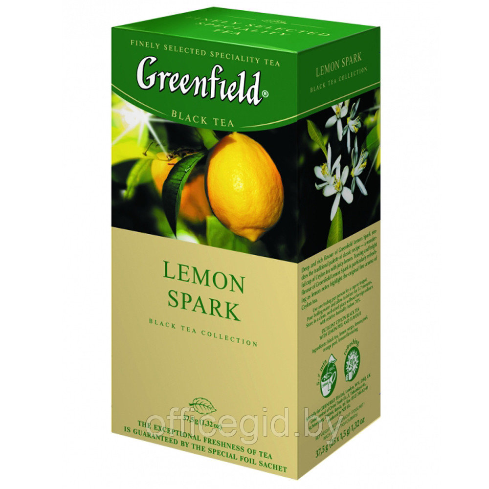 Чай "Greenfield" Lemon Spark, 25 пакетиков x2 г, черный