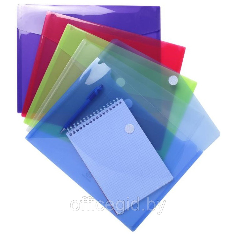 Папка-конверт на липучке "Velcro", A4, ассорти - фото 1 - id-p180056870