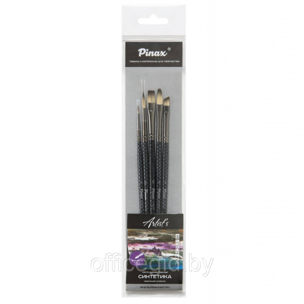 Набор кистей для рисования "Pinax Artists HI-TECH", синтетика, 5 шт.