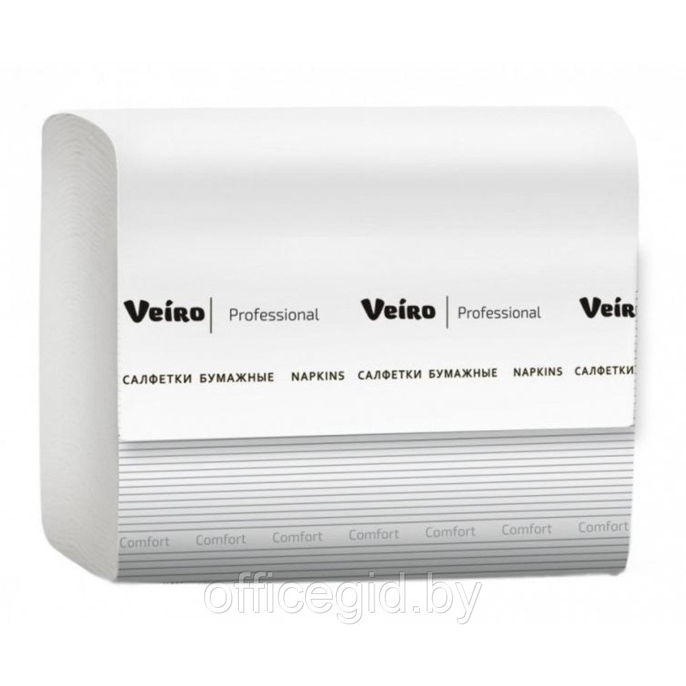Салфетки бумажные Veiro "Professional Comfort" V-сложения, 220 шт, 21x16.2 см, белый - фото 1 - id-p180054669