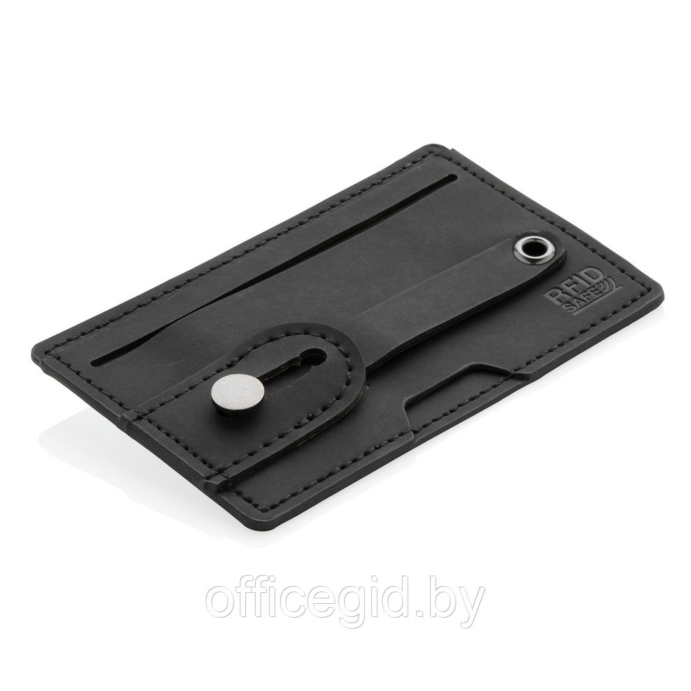 Футляр для кредитных карт - подставка для телефона "P820.741", черный - фото 1 - id-p187027554
